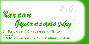 marton gyurcsanszky business card