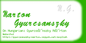 marton gyurcsanszky business card